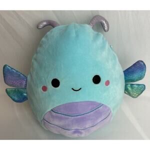 Squishmallows 8" Heather the Blue Dragonfly Kellytoy Plush Blue Iridescent Wings